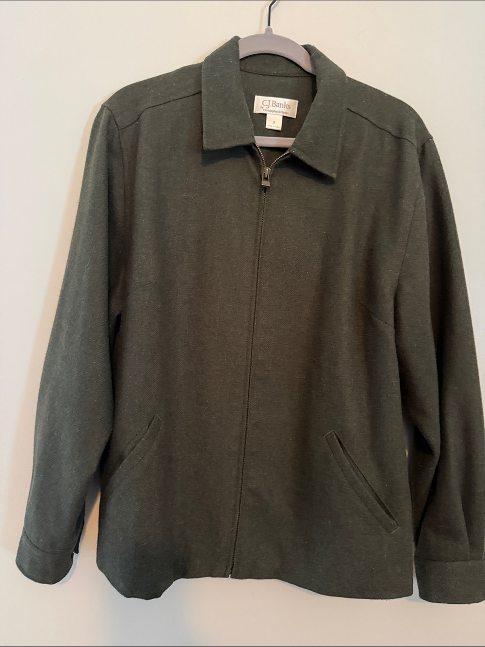 CJ Banks Olive Green Zip Jacket